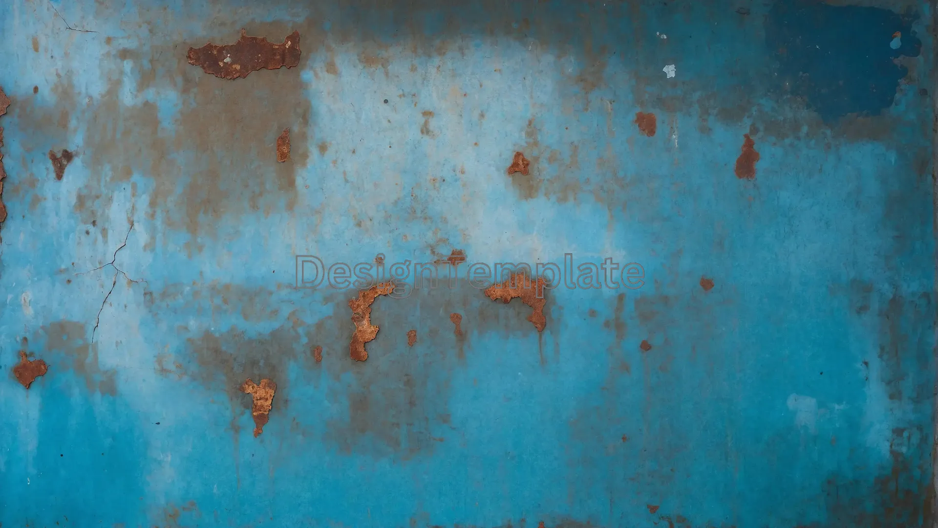 Old Blue Rust Stains Industrial Surface Image